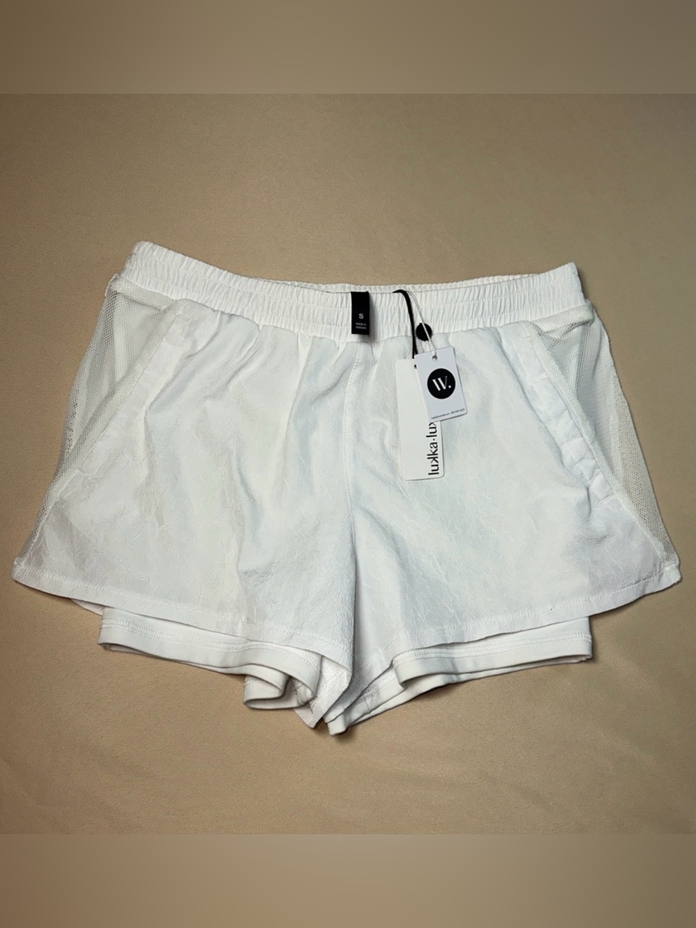 NWT Lukka Lux Golf Running Shorts Athletic Size Small White Lined